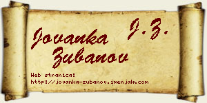 Jovanka Zubanov vizit kartica